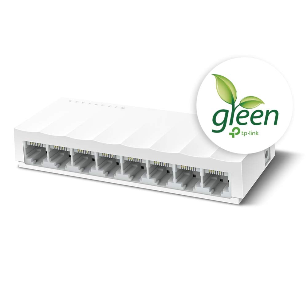 TP-Link LS1008 8-Port 10/100Mbps Fast Ethernet Unmanaged Desktop Switch | Green Ethernet Technology | Plug and Play | Fanless Design, Energy-Efficient | Ideal for Home and Office Network Expansion Hub
