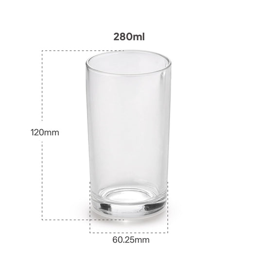 CELLO Liberty Hi-Ball Glass Tumbler Set of 6, 280ml