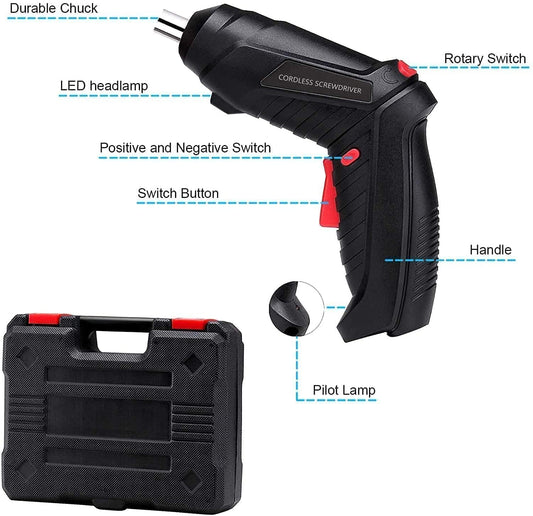 Electric Screwdriver| usb rechargeable mini Screwdriver| Cordless Drill Screwdriver Bits Set |Electric Portable Drill Driver Machine