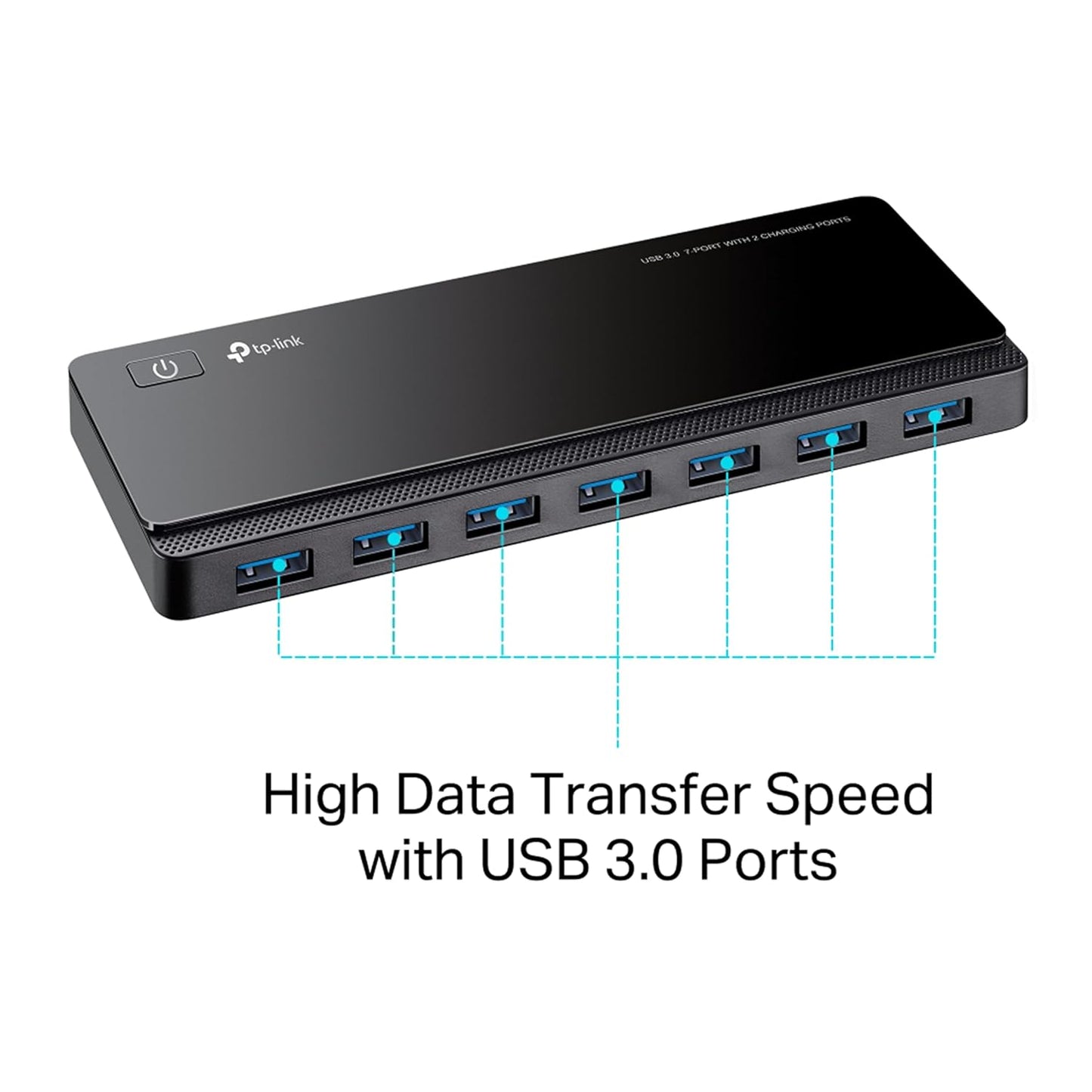 TP-Link UH720 USB Hub, 7-Port Docking Station with Extra 2X 2.4A Ultra Fast Charging Ports, 10x Data Transfer Speed up to 5Gbps, 1m USB3.0 Cable, Compatible with Windows, Mac OS X and Linux Systems