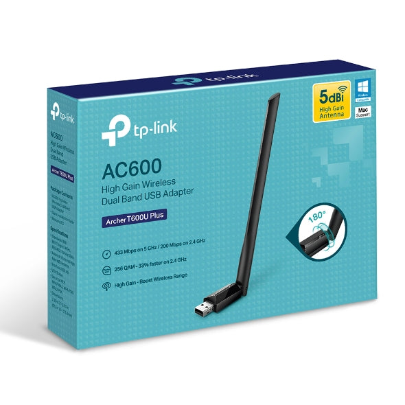Archer T600U Plus AC600 High Gain Wireless Dual Band USB Adapter