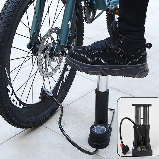 0533 Portable Mini Bike Pumpcycle Pump Foot Activated With Gauge Floor Bicycle Pump Cycle Pump