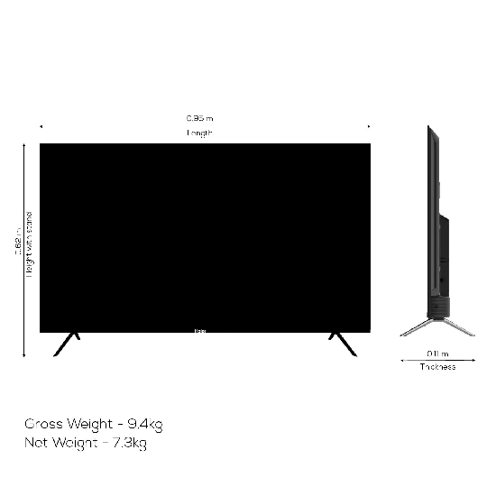 Haier 108 cm (43 inches) 4K Ultra HD Smart LED Google TV L43FG