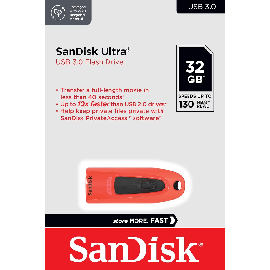 SanDisk Ultra USB 3.0 Flash Drive, CZ48 32GB, USB3.0