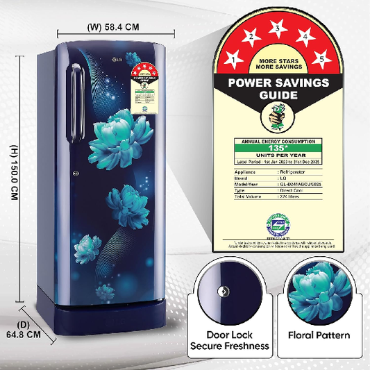 LG 224 L 5 Star Direct-Cool Single-Door Refrigerator