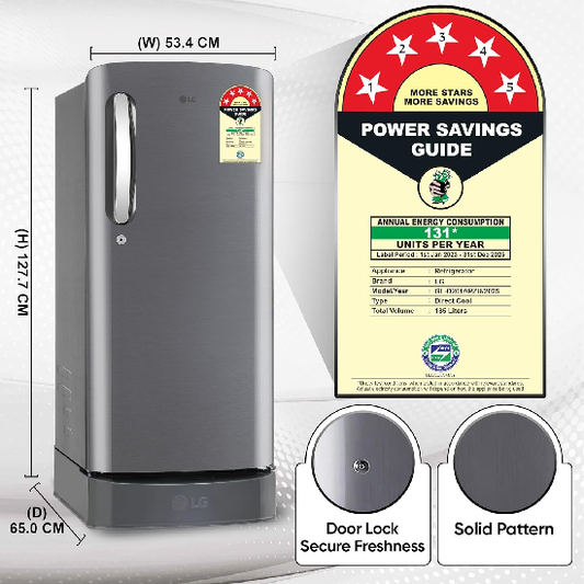 LG 185 L, 5 Star Direct-Cool Single Door Refrigerator