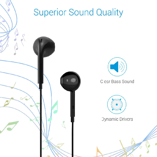 Portronics Conch Beta Wired in Ear Earphones 3.5mm