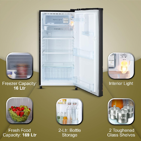 LG 185 L 3 Direct-Cool Single-Door Refrigerator GL-B199OERD