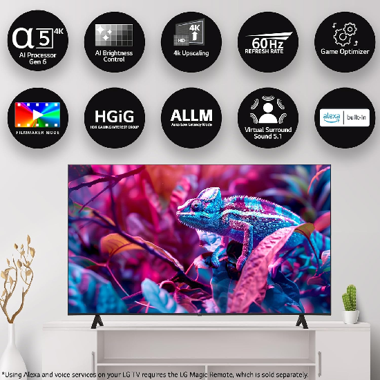 LG 108 cm (43 inches) UR75 Series 4K Ultra HD Smart LED TV 43UR75006LC