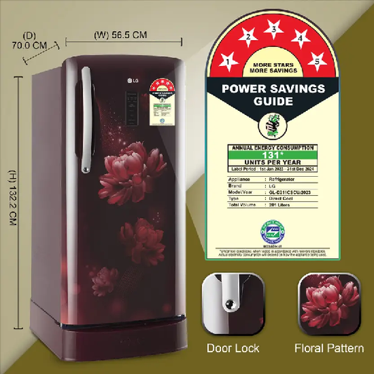 LG 201 L Direct Cool Single Door 5 Star Refrigerator