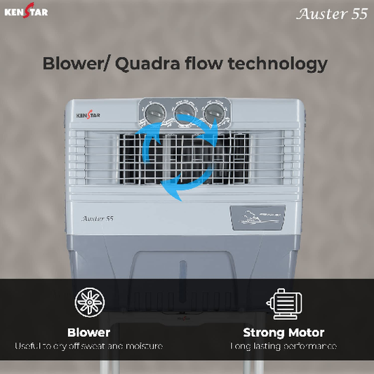 KENSTAR AUSTER 55 LITRES WOODWOOL WINDOW COOLER WHITE