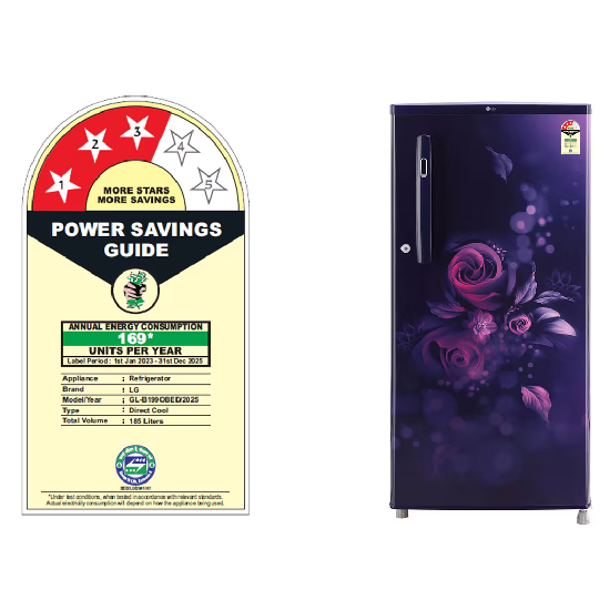 LG 185L, 3 Star, Blue Euphoria Finish Single Door Refrigerator