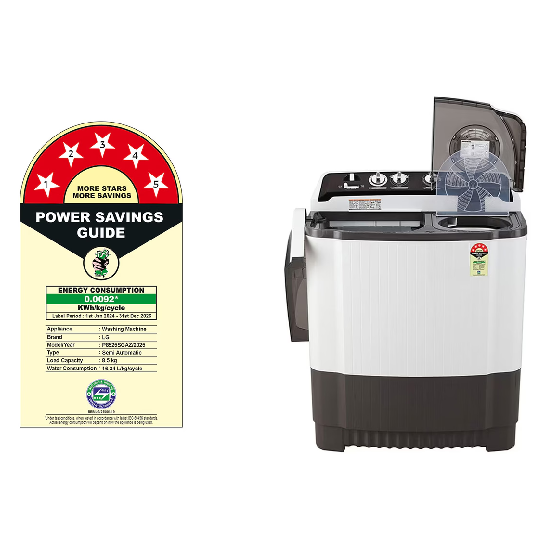 LG 8.5Kg Semi Automatic Top Load Washing Machine, Dark Grey