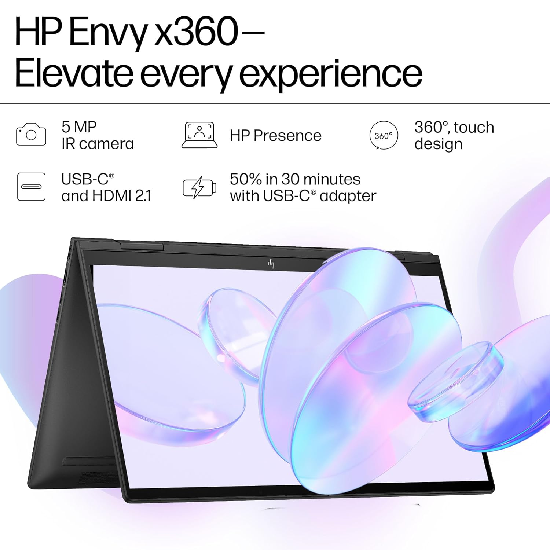HP Envy x360 2-in-1 Laptop 15,AMD Ryzen™ 5 7530U,15.6-inch