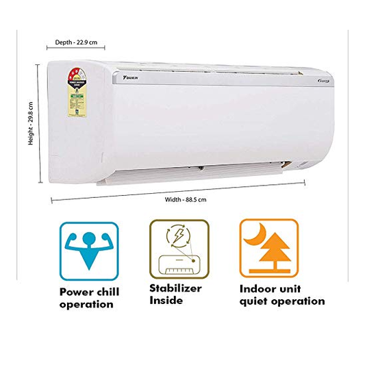 Daikin 1.8 Ton 3 Star Inverter Split AC FTKL/RKL-60TV16U, White