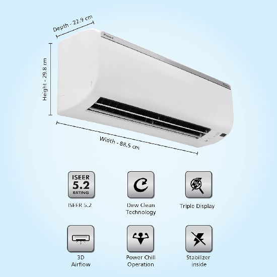 Daikin 1.8 Ton 5 Star Inverter Split AC FTKM60U,White