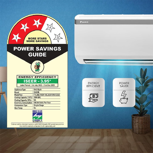 Daikin 0.8 Ton 3 Star, Fixed Speed Split AC FTL28U, White