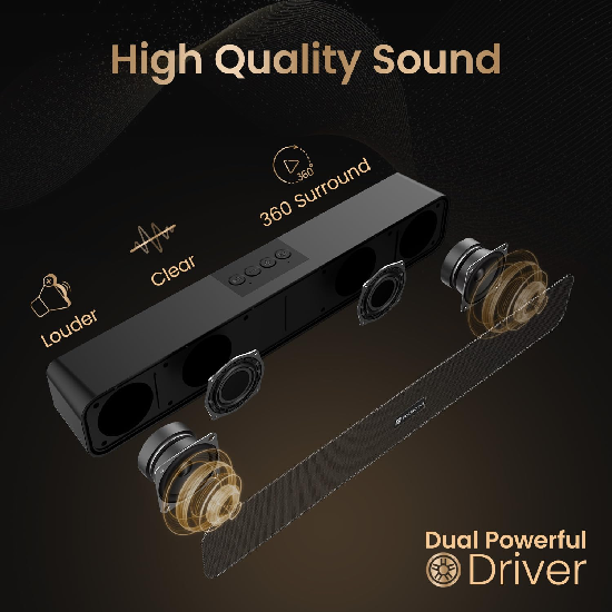 Portronics Decibel 24 | 10W Bluetooth Soundbar Speaker