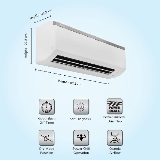 Daikin 1.5 Ton 3 Star Fixed Speed Split AC FTL50U, White