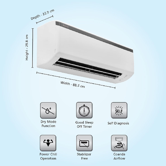 Daikin 1.8 Ton 2 Star Fixed Speed Split AC FTE60U, White