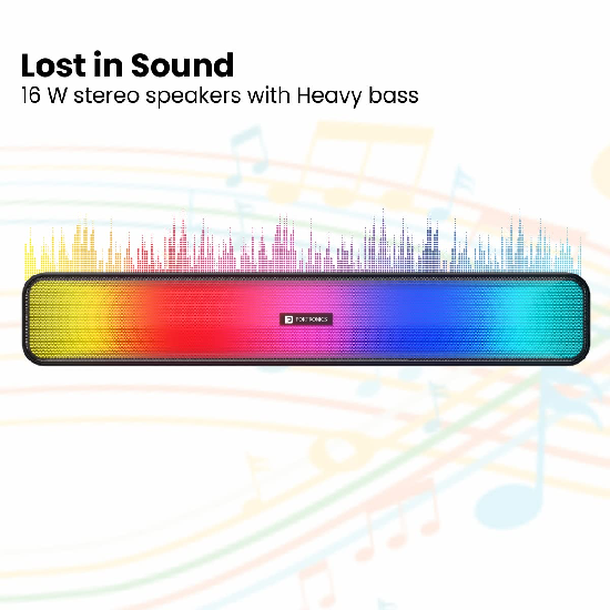 Portronics Radian 16W Bluetooth Stereo Soundbar