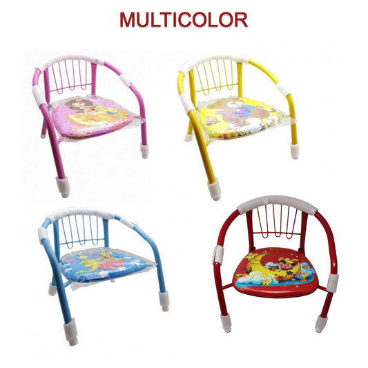 1257 Multicolor Cartoon Design Baby Chair With Metal Backrest Frame Sound Seated Soft Cushion For Kids Toddlers (Moq - 4 Pcs)