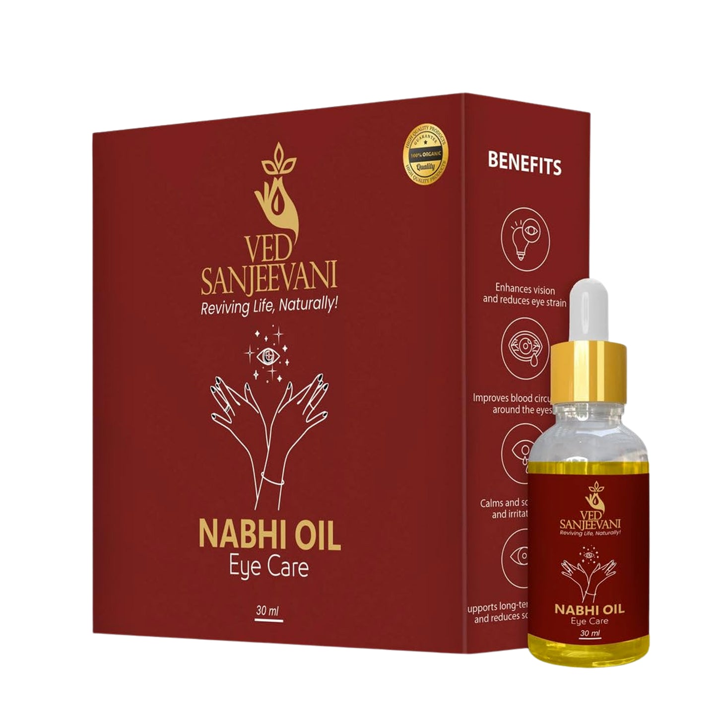 Ved Sanjeevani 100 Organic Ayurvedic Nabhi Oil For Eye Care (30ml 1 Pc)