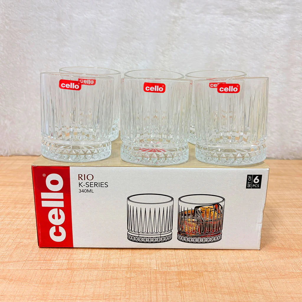 Cello Rio K-Series Glass Tumbler Set - 340ml