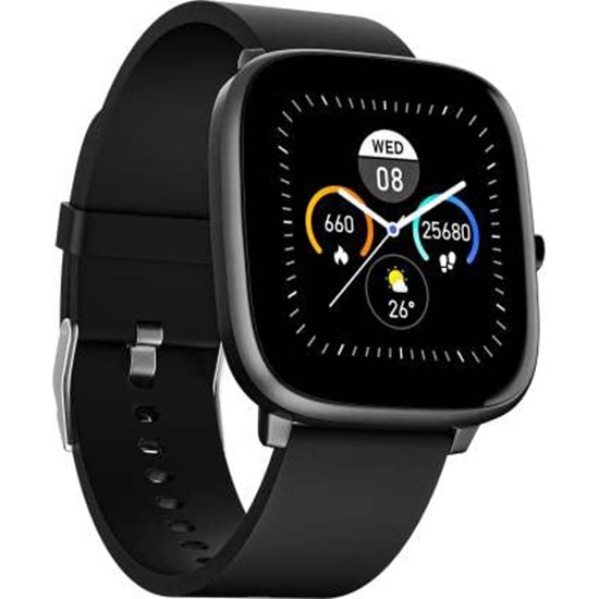 Noise ColorFit Qube Smartwatch  (Black Strap, Regular)