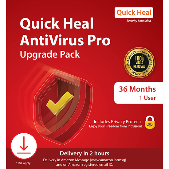 QIUCK HEAL ANTIVIRUS PRO 1PC 1YEAR UPGRADE PACK