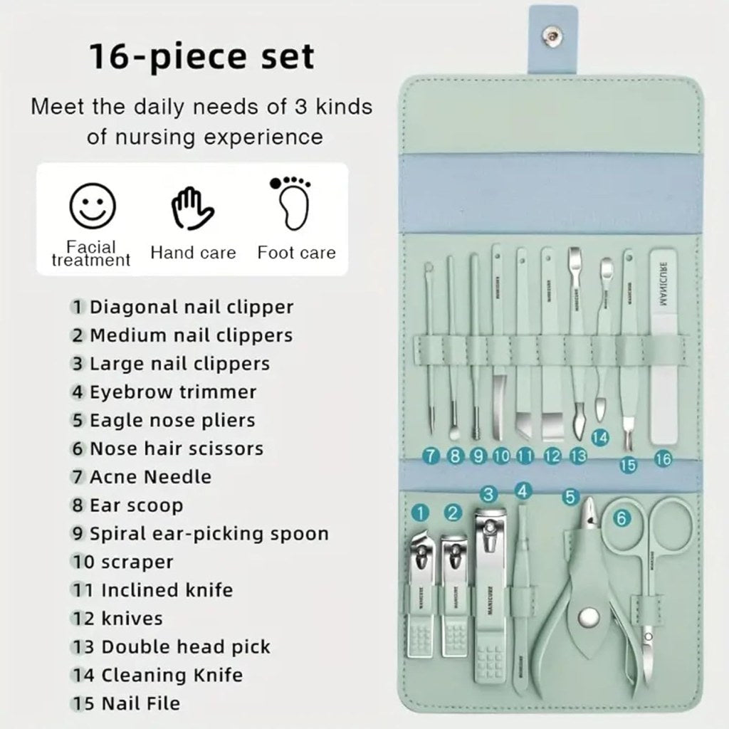 Quick Secure 16 in 1 Manicure Set Nail Cutter