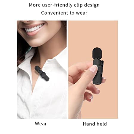 K8 Wireless Microphone, Digital Mini Portable Recording Clip Mic