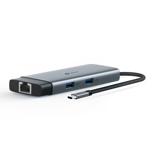 TP-Link USB Type-C 6-Port Hub with a 4K@60Hz HDMI, 1 Gbps ethernet, 1× USB-C Data Ports, 2× USB-A Data Ports, Powerful 100W Fast Charging, Stable Connection, Plug & Play (UH6120C)