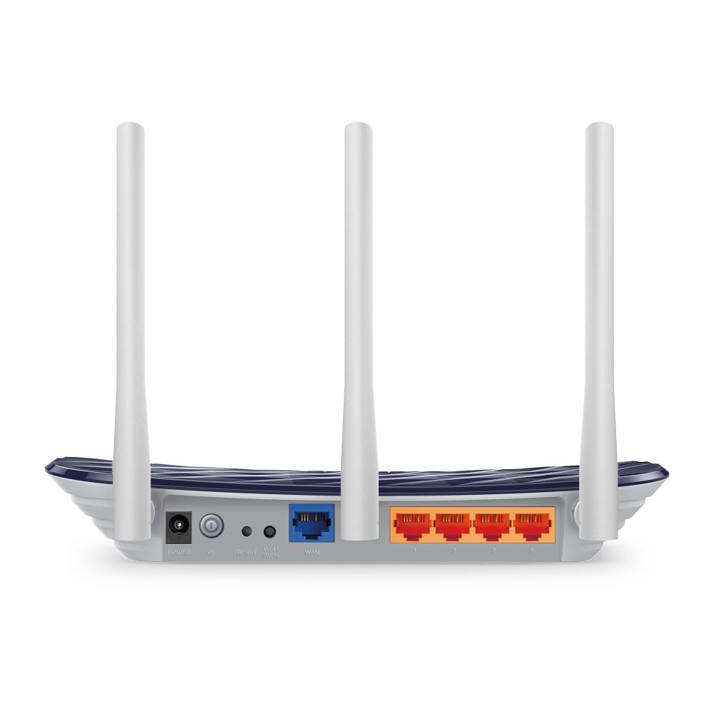 TP-Link AC750 Dual Band Wireless Cable Router, 4 10/100 LAN + 10/100 WAN Ports, Support Guest Network and Parental Control, 750Mbps Speed Wi-Fi, 3 Antennas (Archer C20) Blue, 5 GHz