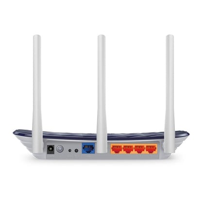 TP-Link AC750 Dual Band Wireless Cable Router, 4 10/100 LAN + 10/100 WAN Ports, Support Guest Network and Parental Control, 750Mbps Speed Wi-Fi, 3 Antennas (Archer C20) Blue, 5 GHz