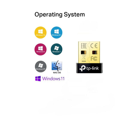 TP-Link Nano USB Bluetooth 4.0 Adapter for PC Laptop Desktop Computer, Long Range Bluetooth Dongle/Receiver for Windows 10/8.1/8/7/XP, Plug and Play (UB4A)
