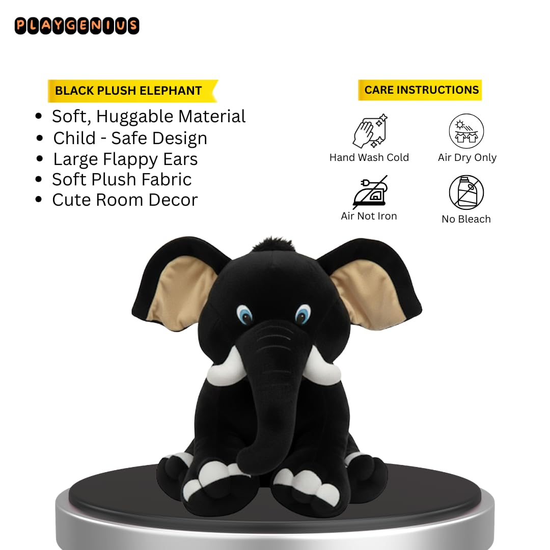Elephant Soft Toy - Black