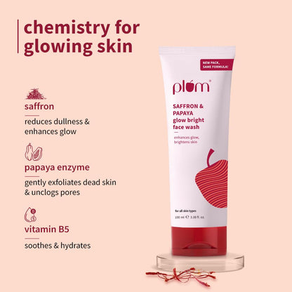 Plum Saffron & Papaya Glow & Brightening Face Wash