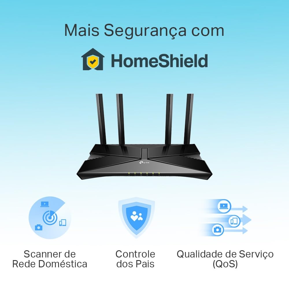 TP-Link Next-Gen Wi-Fi 6 AX3000 Mbps Gigabit Dual Band Smart Wireless Router, OneMesh Supported, Dual-Core CPU,HomeShield, Ideal for Gaming Xbox/PS4/Steam, Plug and Play (Archer AX53), Black