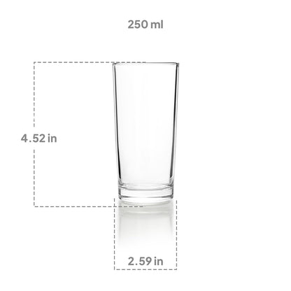 CELLO Liberty Hi-Ball Glass Tumbler Set of 6, 250ml