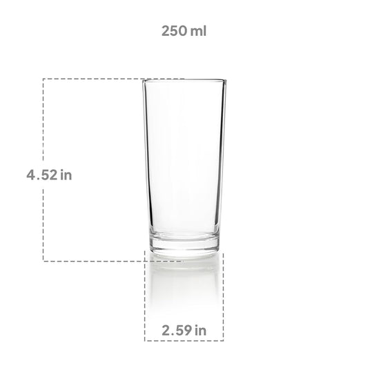 CELLO Liberty Hi-Ball Glass Tumbler Set of 6, 250ml