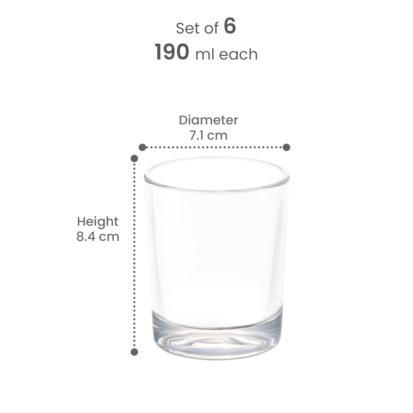 Treo by Milton Embassy Cool Glass Tumbler Plain, 190 ml