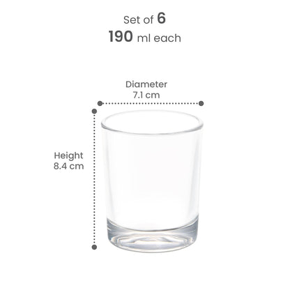 Treo by Milton Embassy Cool Glass Tumbler Plain, 190 ml