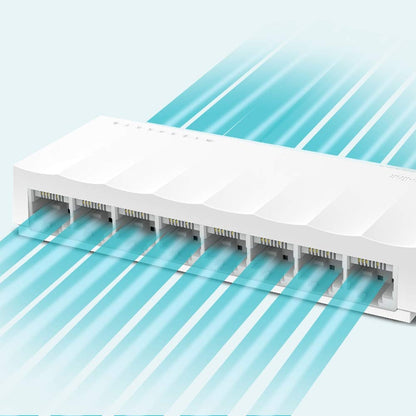 TP-Link LS1008 8-Port 10/100Mbps Fast Ethernet Unmanaged Desktop Switch | Green Ethernet Technology | Plug and Play | Fanless Design, Energy-Efficient | Ideal for Home and Office Network Expansion Hub