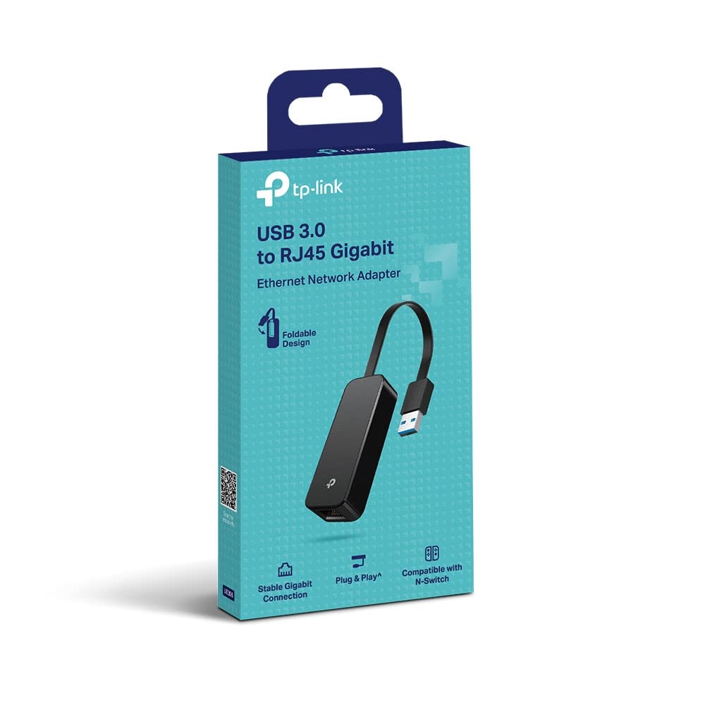 TP-Link USB to Ethernet Adapter (UE306), Foldable USB 3.0 to Gigabit Ethernet LAN Network Adapter, Supports Nintendo Switch, Windows 11/10/8.1/8/7 Mac OS and Linux OS, Plug and Play