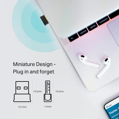 TP-Link Archer T2UB Nano AC600 USB 2.0 Wi-Fi Bluetooth 4.2 USB Adapter | Dual Band Wireless 600 Mbps| Plug and Play | Supports Windows 11/10/8.1/8/7 for WiFi, Windows 11/10/8.1/7 for Bluetooth