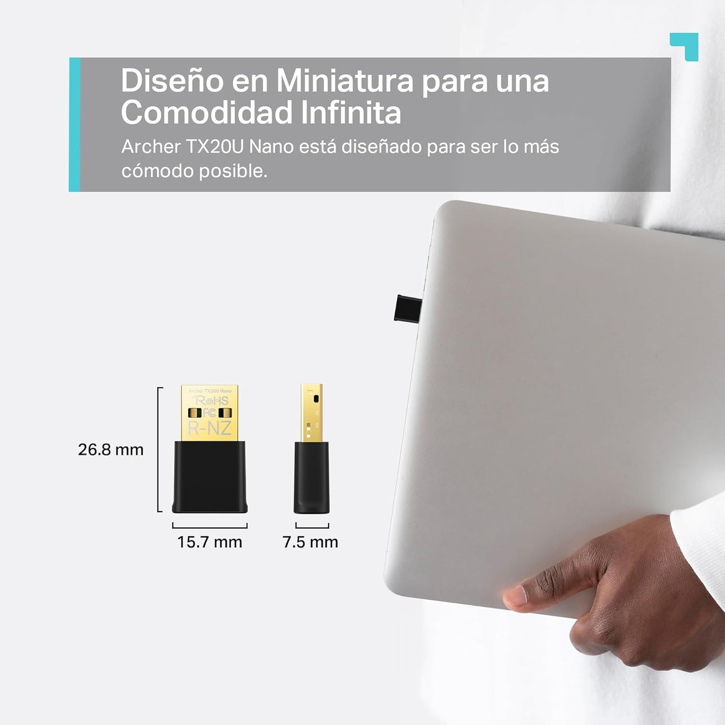 TP-Link Nano USB WiFi 6 Adapter for PC(Archer TX20U Nano)- AX1800 2.4G/5G Dual-Band Wireless Network Transceiver Adapter for Desktop PC, OFDMA, MU-MIMO, WPA3, Travel Size, Supports Windows 11/10