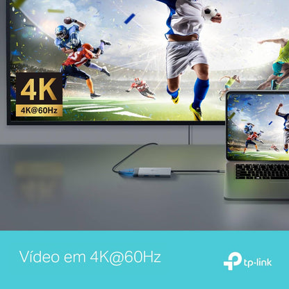 TP-Link UH5020C USB Type-C 5 in 1 Hub, USB 3.0, 5Gbps Data Transfer, 2 x USB A, 1x USB C, HDMI 4K@60Hz, 100W PD 3.0 Fast Charging, Self-Storage, Braided Cable, Compact and Elegant Design, Plug & Play