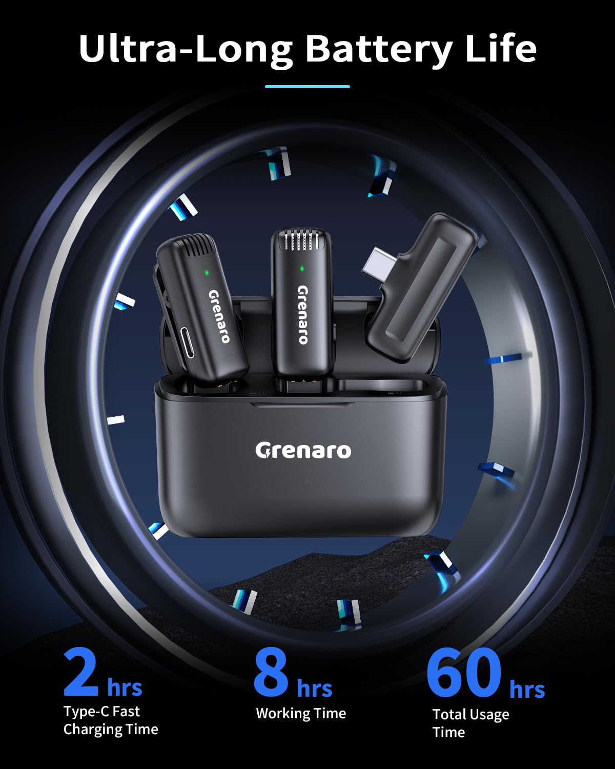 J13 Wireless Mic, Noise Reduction Lapel Mic with Charging Case, Wireless Mic