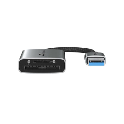 TP-Link UA430 USB 3.0 Type-A to SD & microSD 3.0 Card Reader Up to 5 Gbps, Plug and Play, Dual Card Reading/Writing Simultaneously, Flexible 150mm Braided Cable